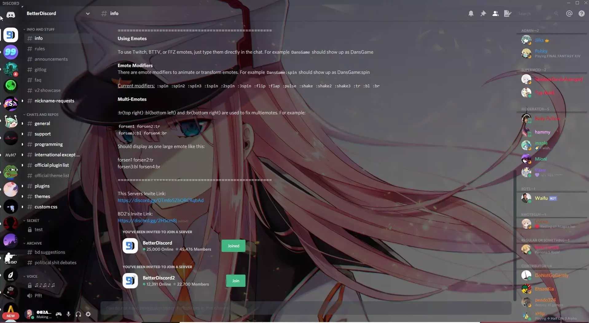 better discord themes darling in the franxx anime