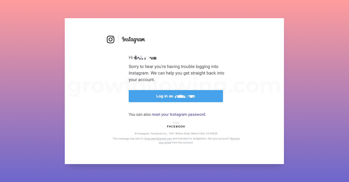 we have made it easy to get back on instagram email login growfollowing.com